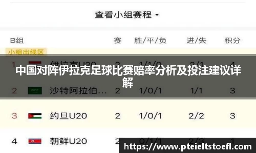 中国对阵伊拉克足球比赛赔率分析及投注建议详解